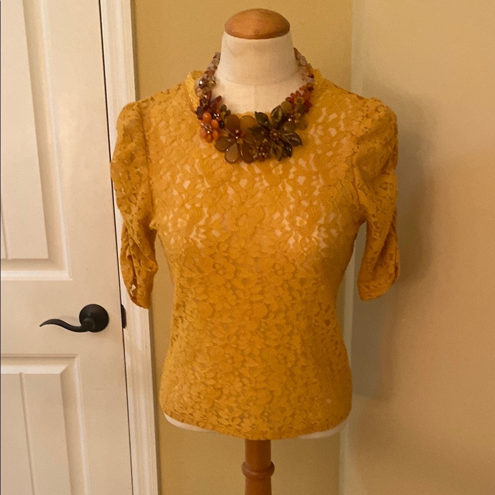 Yellow Lace Women's Top